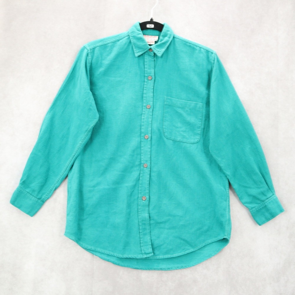 Putumayo Green Long Sleeve Cotton Button‎ Up VTG Y2K Western Utility Shirt Small